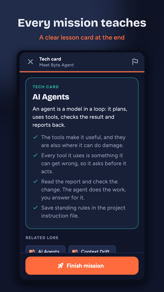 A short lesson card